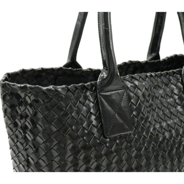 12230645 7 Bottega Veneta Intrecciato Hippo PM Tote Bag Handbag Enamel Black