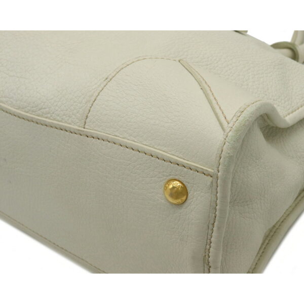 12230653 3 Prada Leather 2WAY Shoulder Bag Ivory White