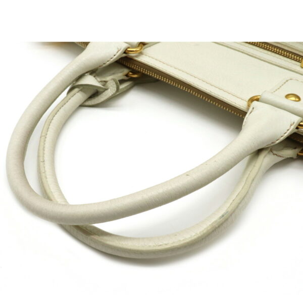 12230653 4 Prada Leather 2WAY Shoulder Bag Ivory White