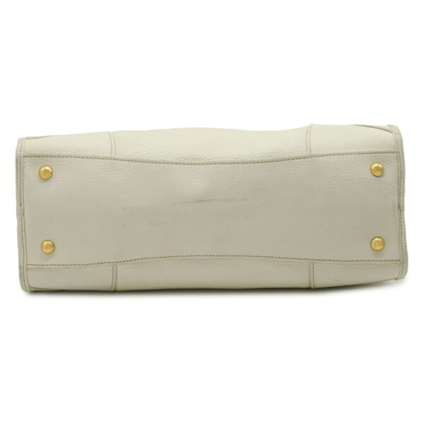 12230653 8 Prada Leather 2WAY Shoulder Bag Ivory White