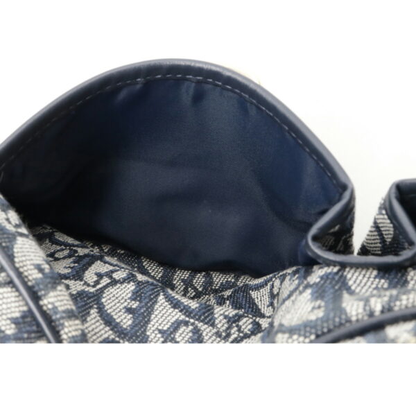 12230700 7 Christian Dior Trotter Shoulder Bag Crossbody Jacquard Leather Blue Blue