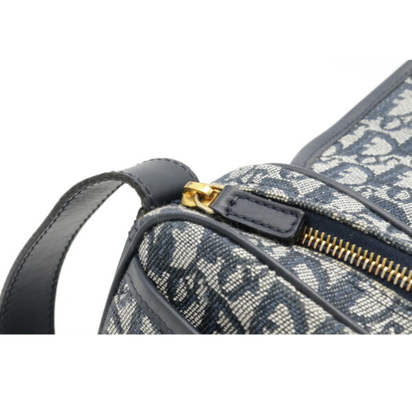 12230700 8 Christian Dior Trotter Shoulder Bag Crossbody Jacquard Leather Blue Blue