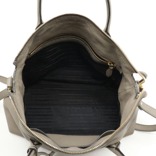 12230736 5 Prada Leather 2WAY Shoulder Bag Greige