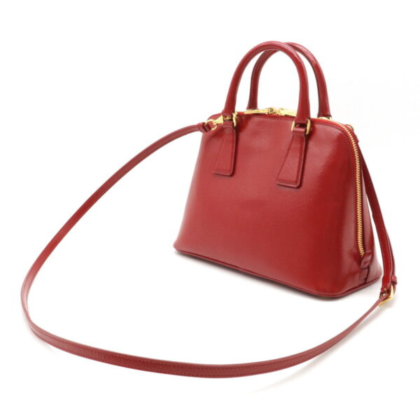 12230737 2 Prada Promenade Saffiano Patent Leather 2WAY Shoulder Bag Rosso Red