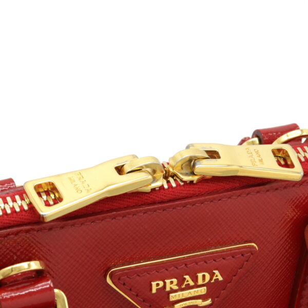 12230737 4 Prada Promenade Saffiano Patent Leather 2WAY Shoulder Bag Rosso Red