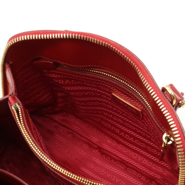 12230737 5 Prada Promenade Saffiano Patent Leather 2WAY Shoulder Bag Rosso Red