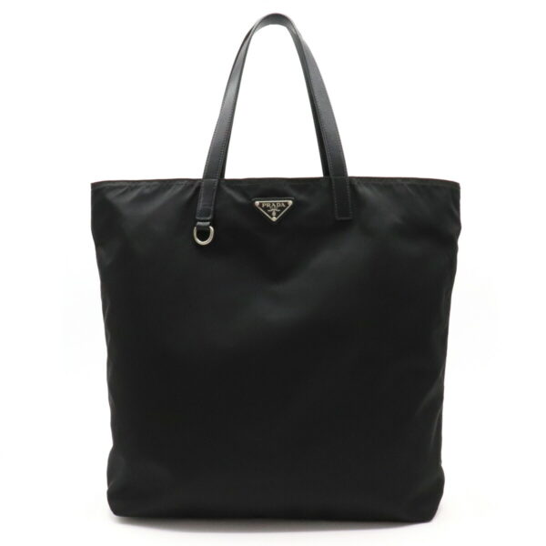 12240337 1 Prada Nylon Leather Shoulder Tote Nero Black