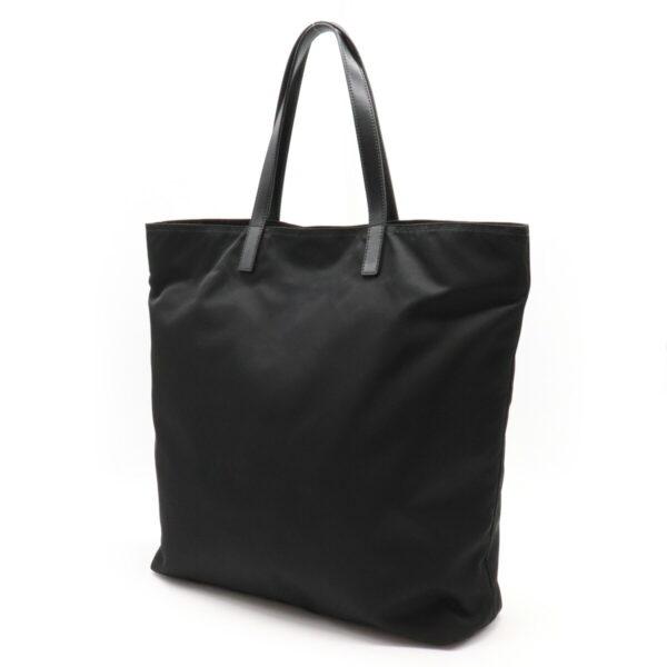 12240337 2 Prada Nylon Leather Shoulder Tote Nero Black