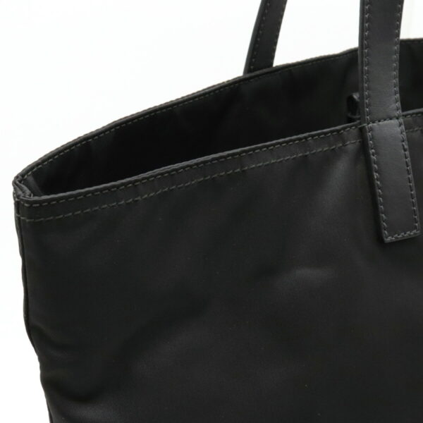 12240337 6 Prada Nylon Leather Shoulder Tote Nero Black