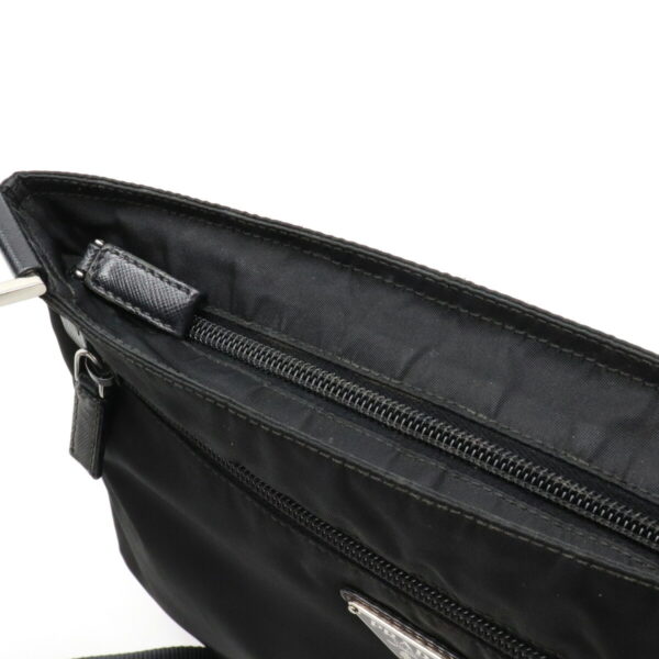 12240471 5 Prada Nylon Leather Messenger Bag Nero Black