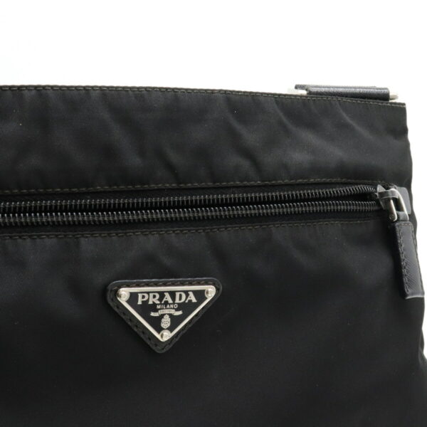 12240471 6 Prada Nylon Leather Messenger Bag Nero Black