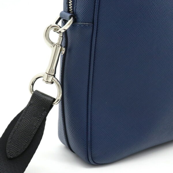 12240714 6 Prada Business Bag Briefcase Blue Gray Striped Leather