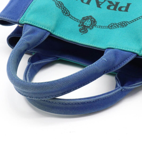 12240792 4 Prada CANAPA Tote Bag 2WAY Shoulder Bag Blue Turquoise