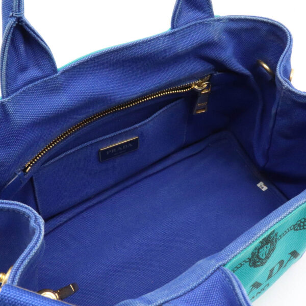 12240792 5 Prada CANAPA Tote Bag 2WAY Shoulder Bag Blue Turquoise