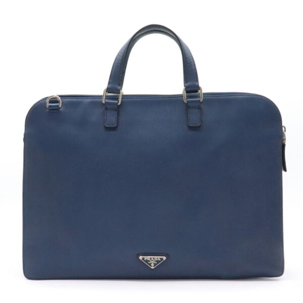 12250039 1 Prada Saffiano Travel Business Bag Briefcase Leather Bluette Blue