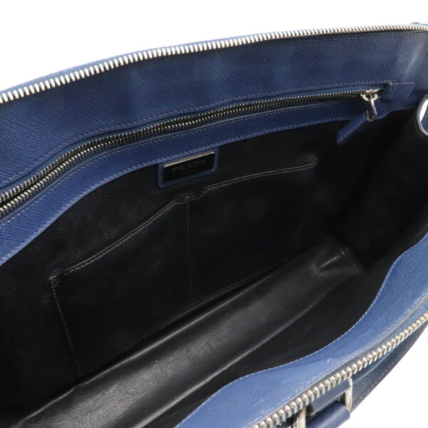 12250039 5 Prada Saffiano Travel Business Bag Briefcase Leather Bluette Blue