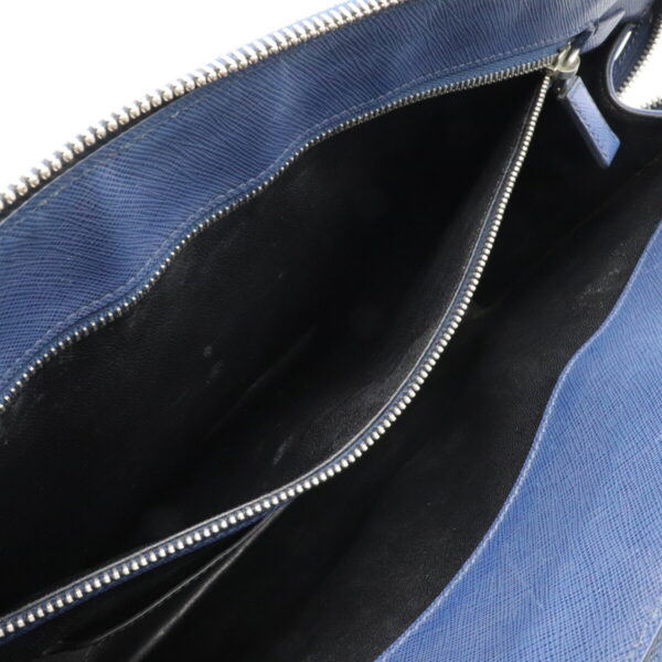 12250039 6 Prada Saffiano Travel Business Bag Briefcase Leather Bluette Blue