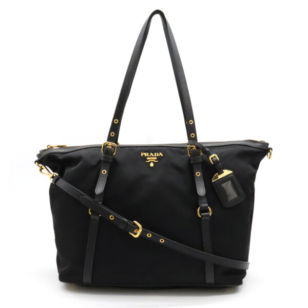 12290572 1 Prada Tote Bag Nylon Leather Nero Black