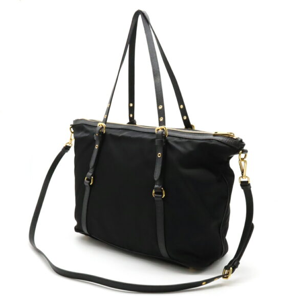 12290572 2 Prada Tote Bag Nylon Leather Nero Black