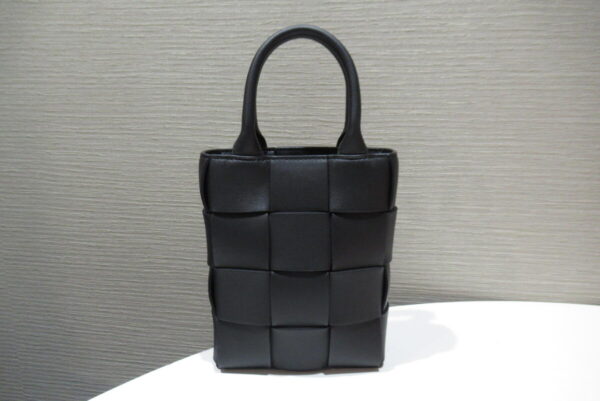 12303304 2 Bottega Veneta Mini Cassette Tote Bag Maxi Intrecciato Black