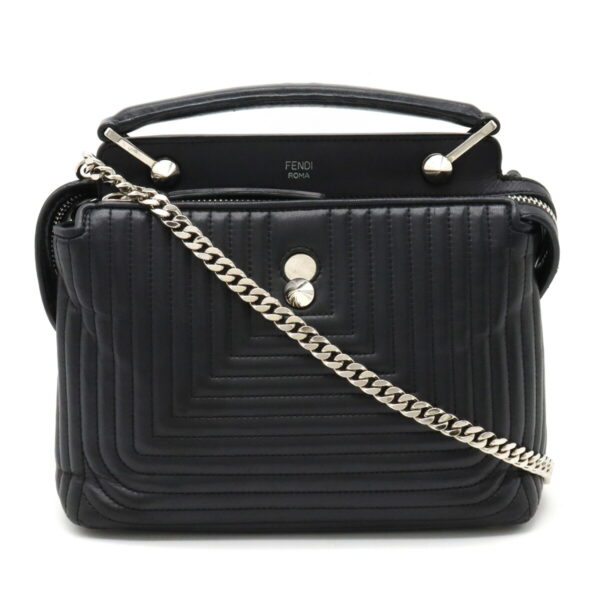 12320426 1 Fendi Click Handbag 2way Leather Black