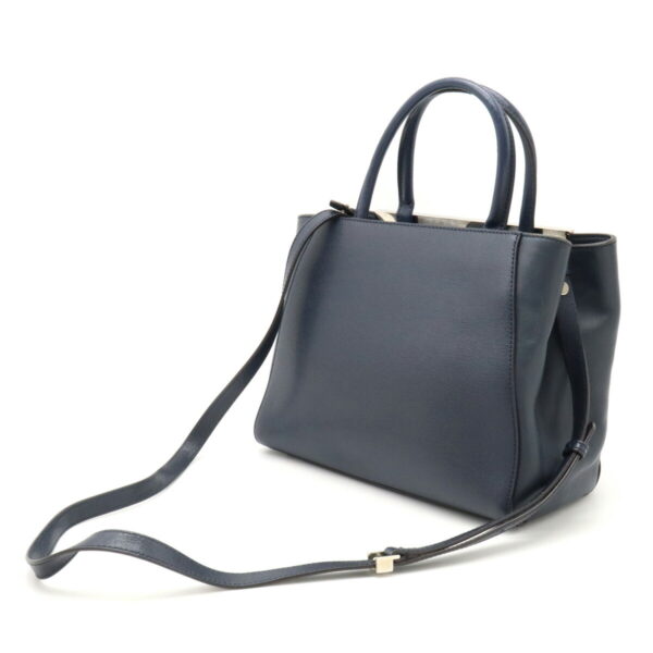 12320622 2 Fendi Petite 2Jours Handbag 2way Leather Navy