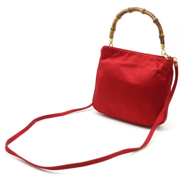 12340469 2 Gucci Bamboo Mini Bag 2way Satin Red