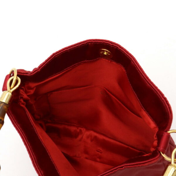 12340469 4 Gucci Bamboo Mini Bag 2way Satin Red