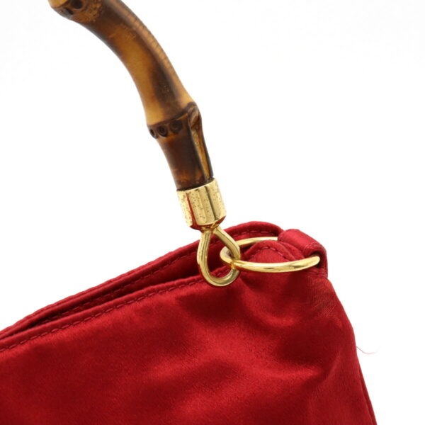 12340469 8 Gucci Bamboo Mini Bag 2way Satin Red