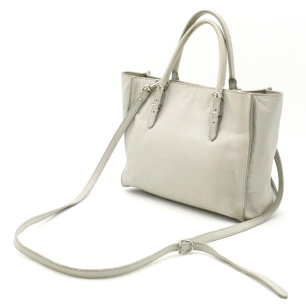 12360952 2 Balenciaga Mini Paper Handbag Leather Light Gray