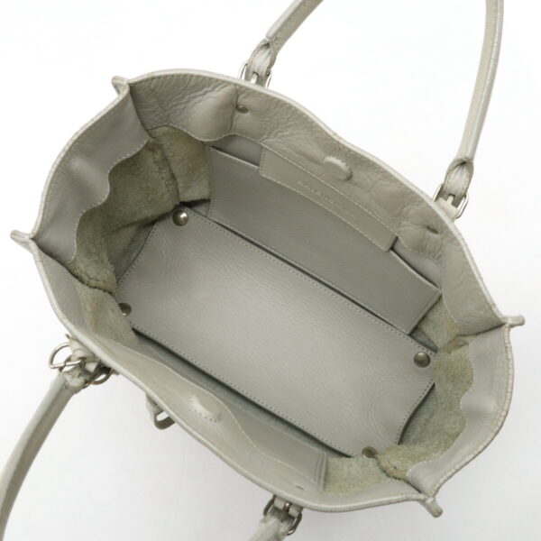 12360952 4 Balenciaga Mini Paper Handbag Leather Light Gray