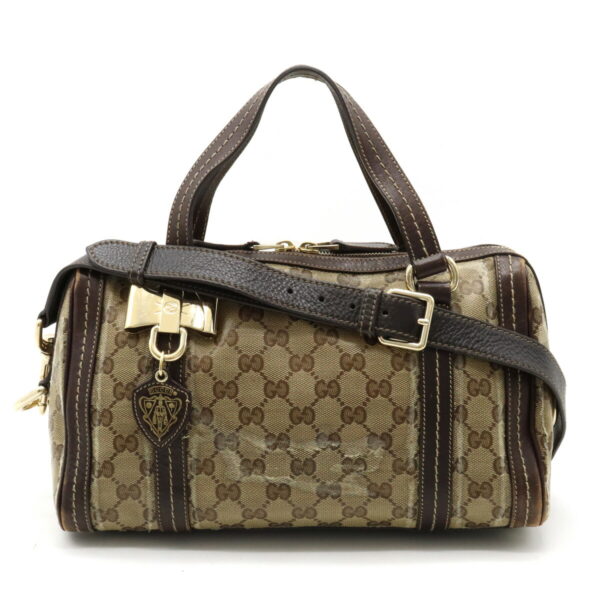 12360955 1 Gucci GG Crystal Ribbon Mini Bag Khaki Brown