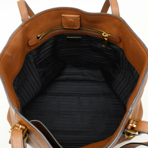 12360966 5 Prada Tote Bag Leather Brown