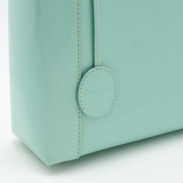 12361025 8 Christian Dior Maris Pearl Handbag Enamel Leather Mint Green