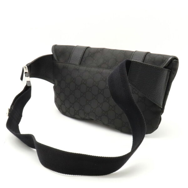 12361047 2 Gucci GG Nylon Waist Bag Leather Black