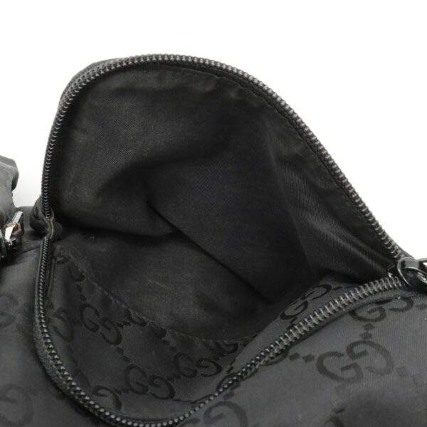 12361056 8 Gucci GG Nylon Shoulder Bag Leather Black