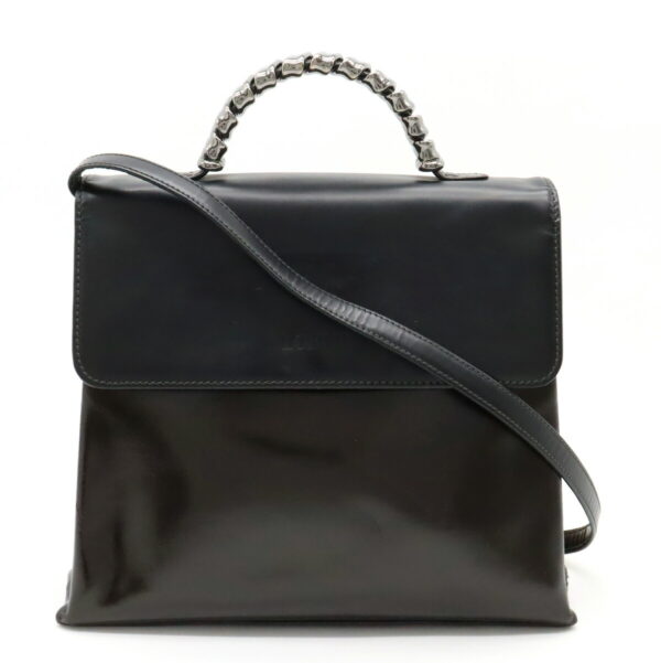 12361061 1 Loewe Velasquez Twist Handbag 2way Leather Black Brown