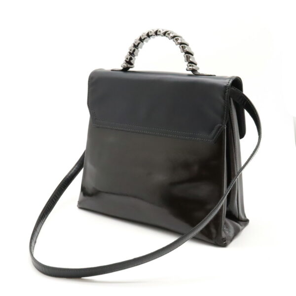 12361061 2 Loewe Velasquez Twist Handbag 2way Leather Black Brown