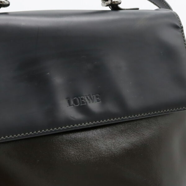 12361061 8 Loewe Velasquez Twist Handbag 2way Leather Black Brown