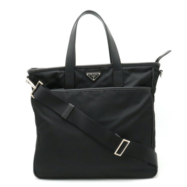 12370581 1 Prada Tote Bag 2WAY Nylon Leather Nero Black