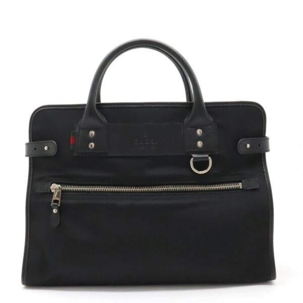 12370584 1 Gucci Webloop Briefcase Nylon Leather Black