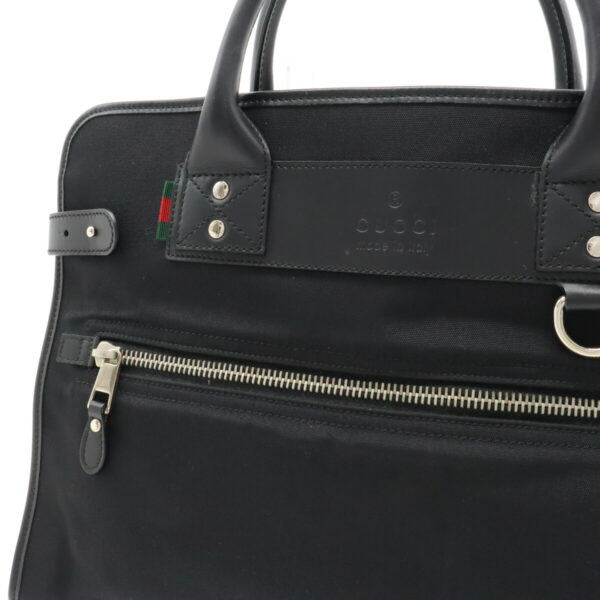 12370584 7 Gucci Webloop Briefcase Nylon Leather Black