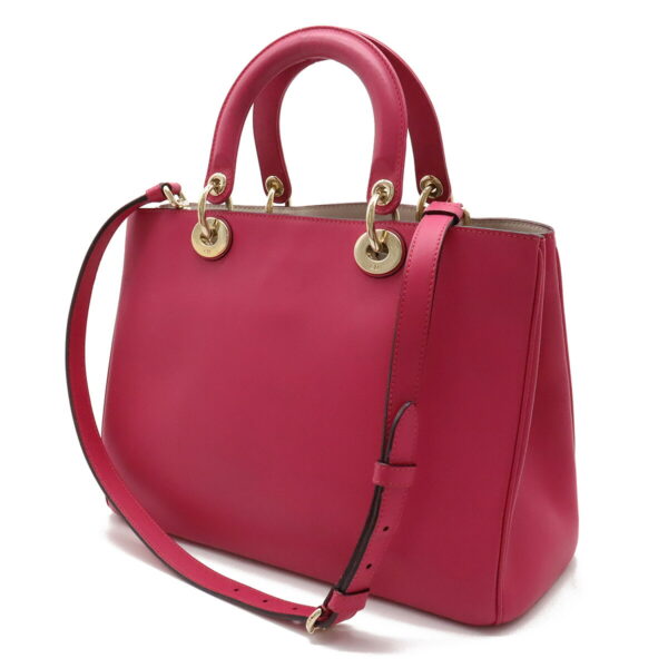 12380302 2 Christian Dior Diorissimo Handbag 2WAY Leather Fuchsia Pink