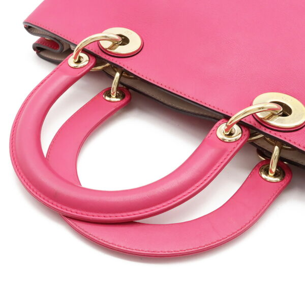 12380302 4 Christian Dior Diorissimo Handbag 2WAY Leather Fuchsia Pink