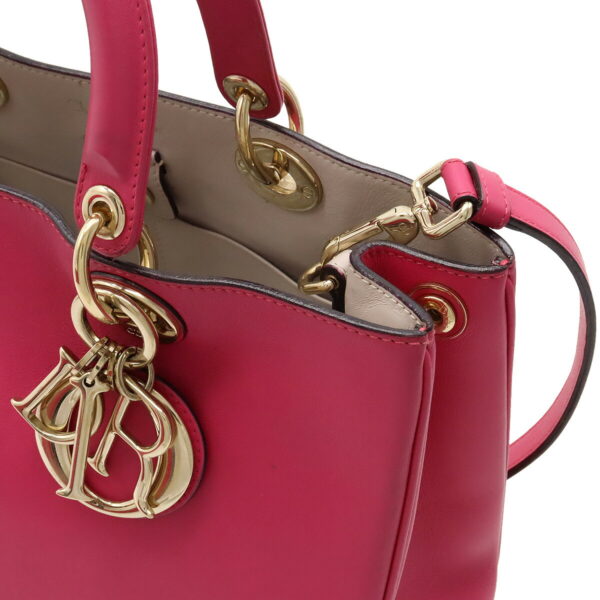 12380302 7 Christian Dior Diorissimo Handbag 2WAY Leather Fuchsia Pink