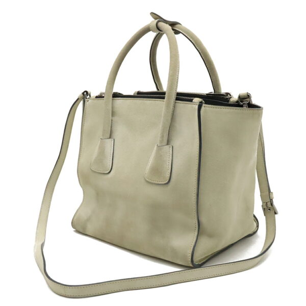 12380753 2 Prada W Zip Handbag Suede Leather Talco Ivory