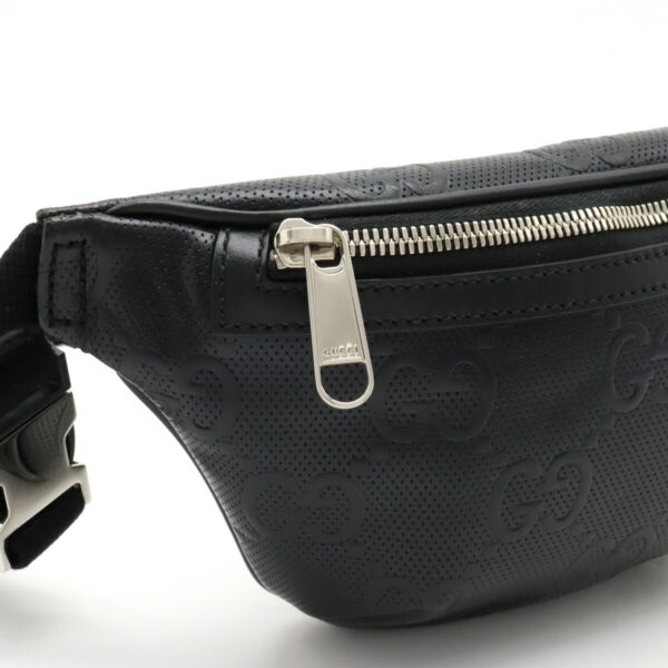 12380865 6 Gucci GG Embossed Waist Bag Leather Black