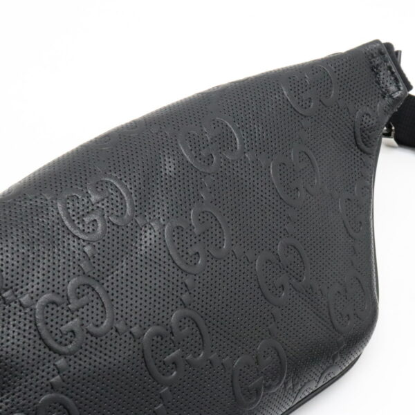 12380865 7 Gucci GG Embossed Waist Bag Leather Black