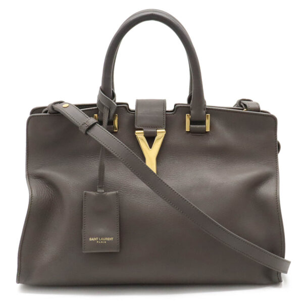 12390300 1 Saint Laurent Y Line Petit Cabas Handbag 2way Leather Gray