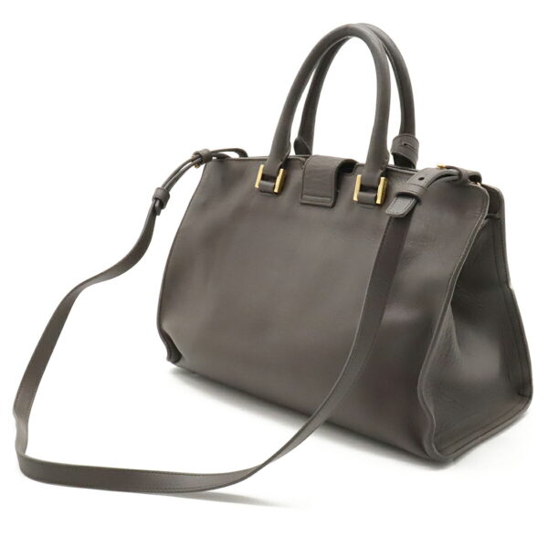 12390300 2 Saint Laurent Y Line Petit Cabas Handbag 2way Leather Gray